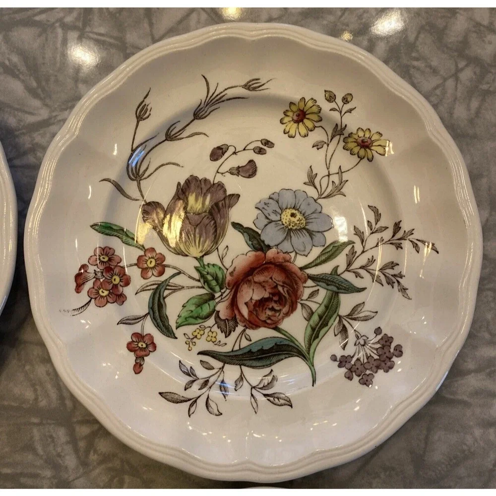 SPODE Copeland Great Britain GAINSBOROUGH Bread PLATES 6.75” Set of 4 Vintage